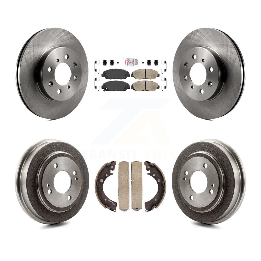 Front Rear Disc Brake Rotors Ceramic Pads And Drum Kit For Honda Civic Acura EL K8A-105029