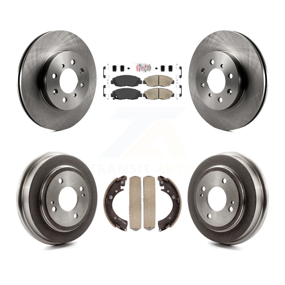 Front Rear Disc Brake Rotors Ceramic Pads And Drum Kit For Honda Civic Acura EL K8A-105029