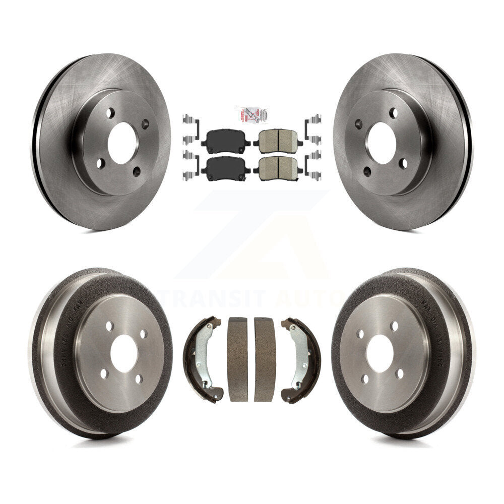 Front Rear Brake Rotor Ceramic Pad And Drum Kit For 2007-2008 Pontiac G5 Disc rear brakes K8A-105041