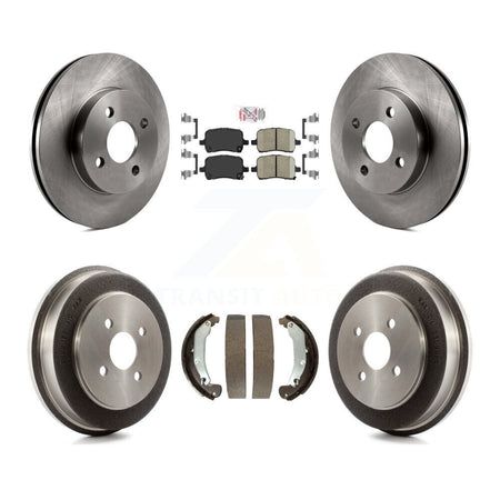 Front Rear Brake Rotor Ceramic Pad And Drum Kit For 2007-2008 Pontiac G5 Disc rear brakes K8A-105041