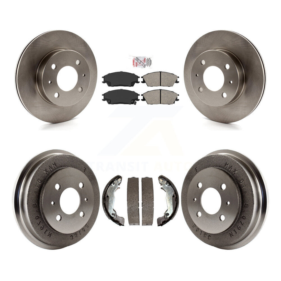 Front Rear Disc Brake Rotors Semi-Metallic Pads And Drum Kit For 2003-2005 Hyundai Accent K8A-105055