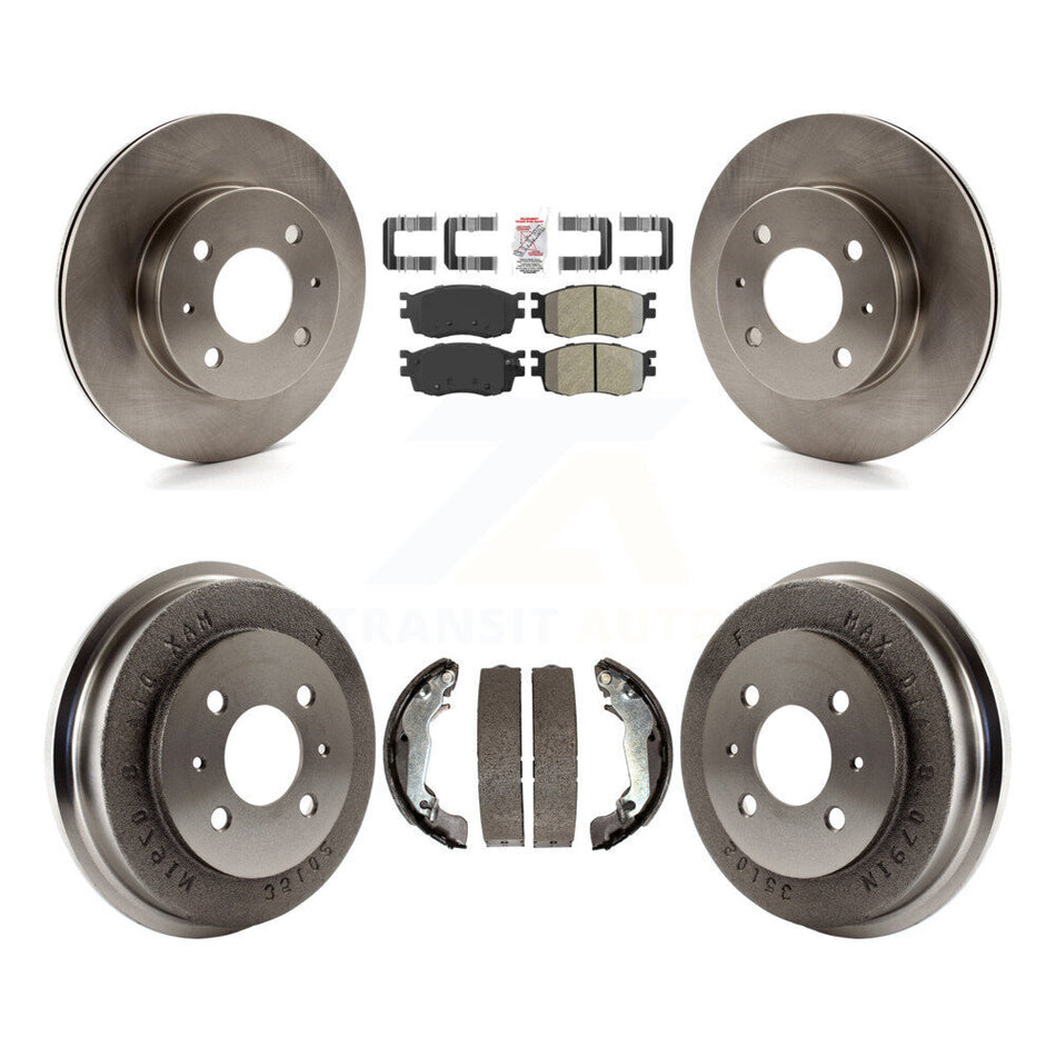 Front Rear Brake Rotor Semi-Metallic Pad And Drum Kit For 2006 Hyundai Accent To 09 30 05 K8A-105058