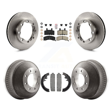 Front Rear Disc Brake Rotors Semi-Metallic Pad Drum Kit For 1988-1989 K3500 GMC Chevrolet K8A-105083
