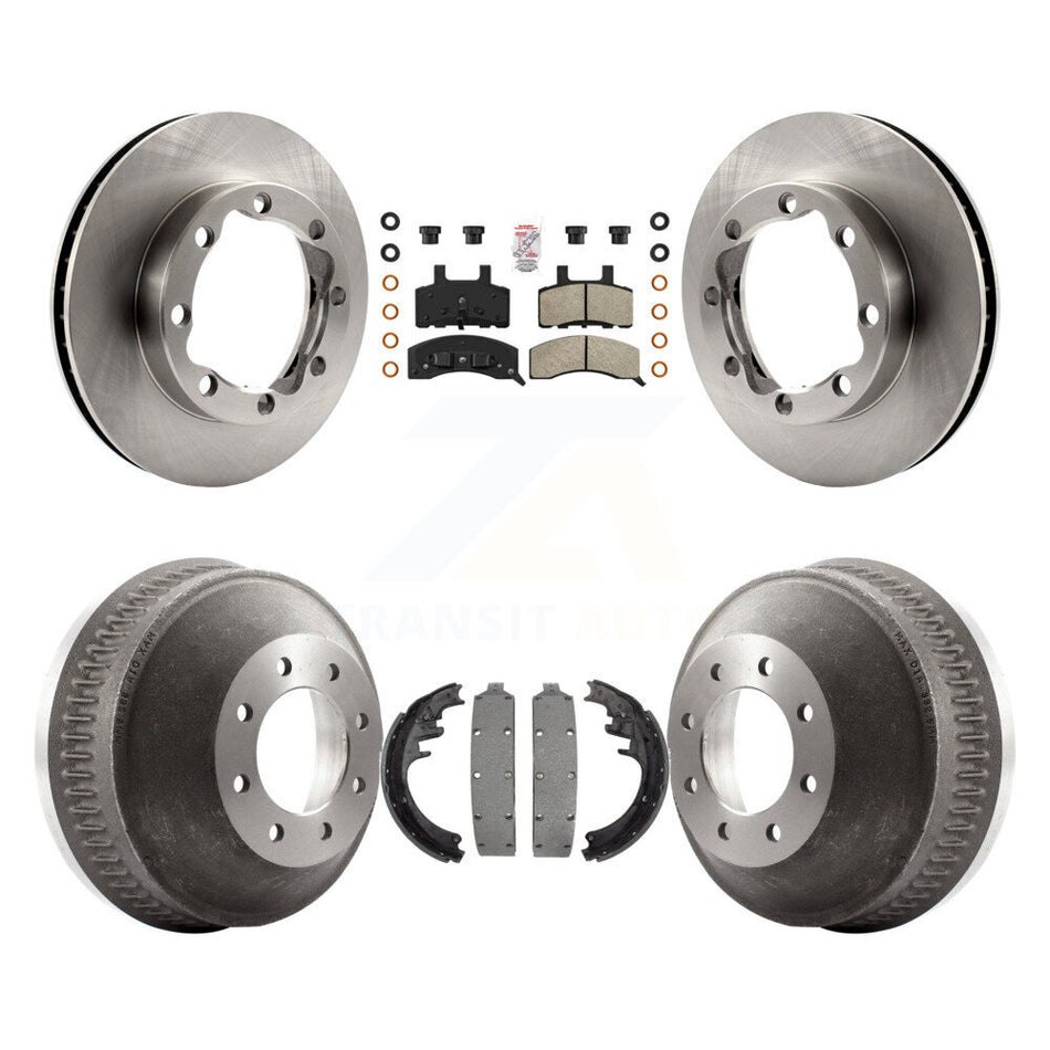 Front Rear Disc Brake Rotors Semi-Metallic Pad Drum Kit For 1988-1989 K3500 GMC Chevrolet K8A-105083