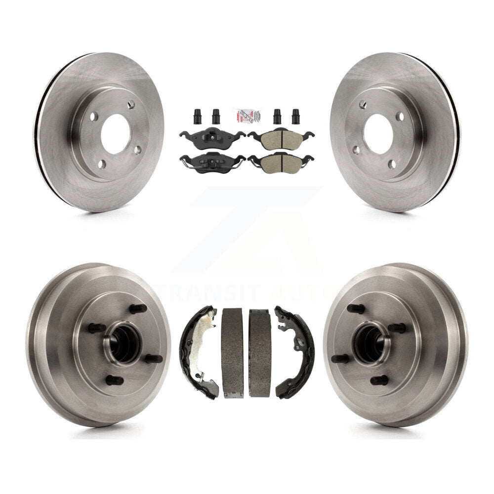 Front Rear Disc Brake Rotors Semi-Metallic Pads And Drum Kit For Ford Focus K8A-105117