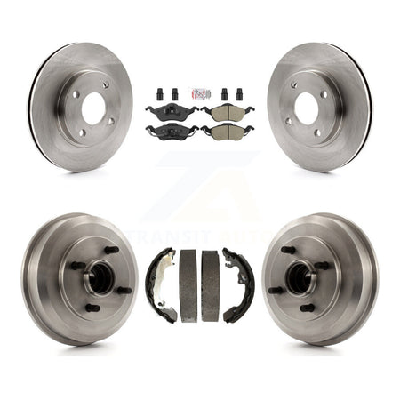 Front Rear Disc Brake Rotors Semi-Metallic Pads And Drum Kit For Ford Focus K8A-105117