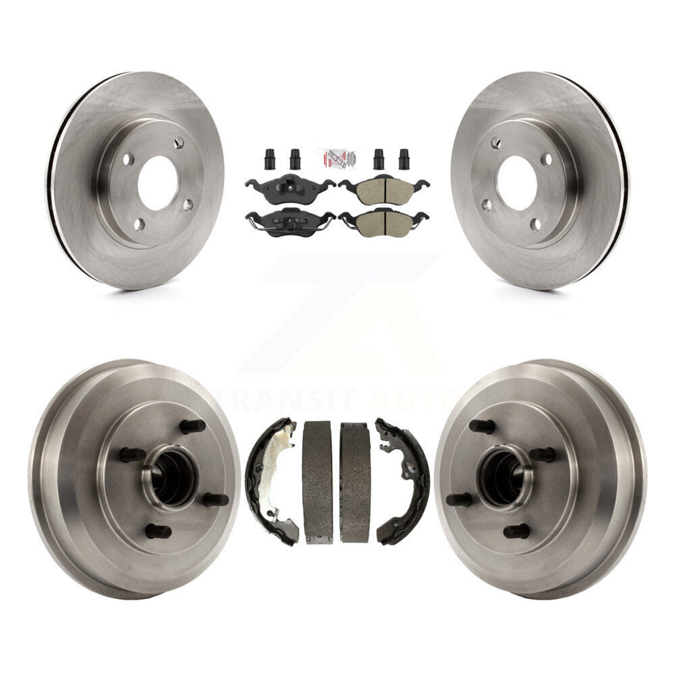 Front Rear Disc Brake Rotors Semi-Metallic Pads And Drum Kit For Ford Focus K8A-105117