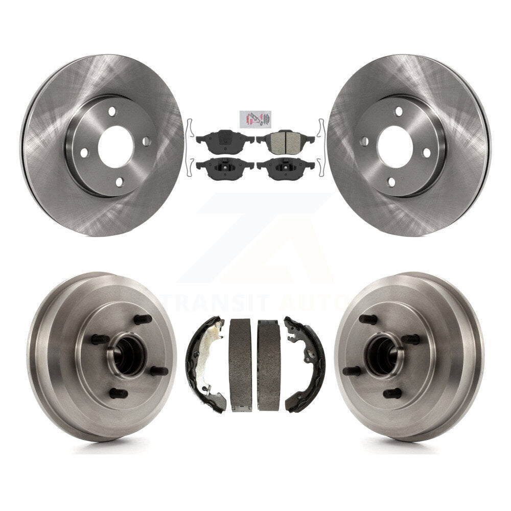 Front Rear Disc Brake Rotors Semi-Metallic Pads And Drum Kit For Ford Focus K8A-105118