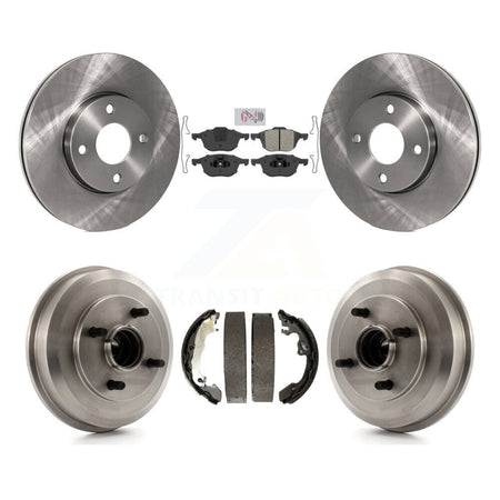 Front Rear Disc Brake Rotors Semi-Metallic Pads And Drum Kit For Ford Focus K8A-105118