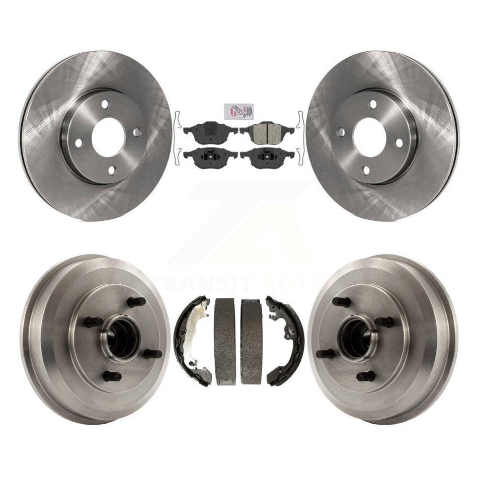 Front Rear Disc Brake Rotors Semi-Metallic Pads And Drum Kit For Ford Focus K8A-105118
