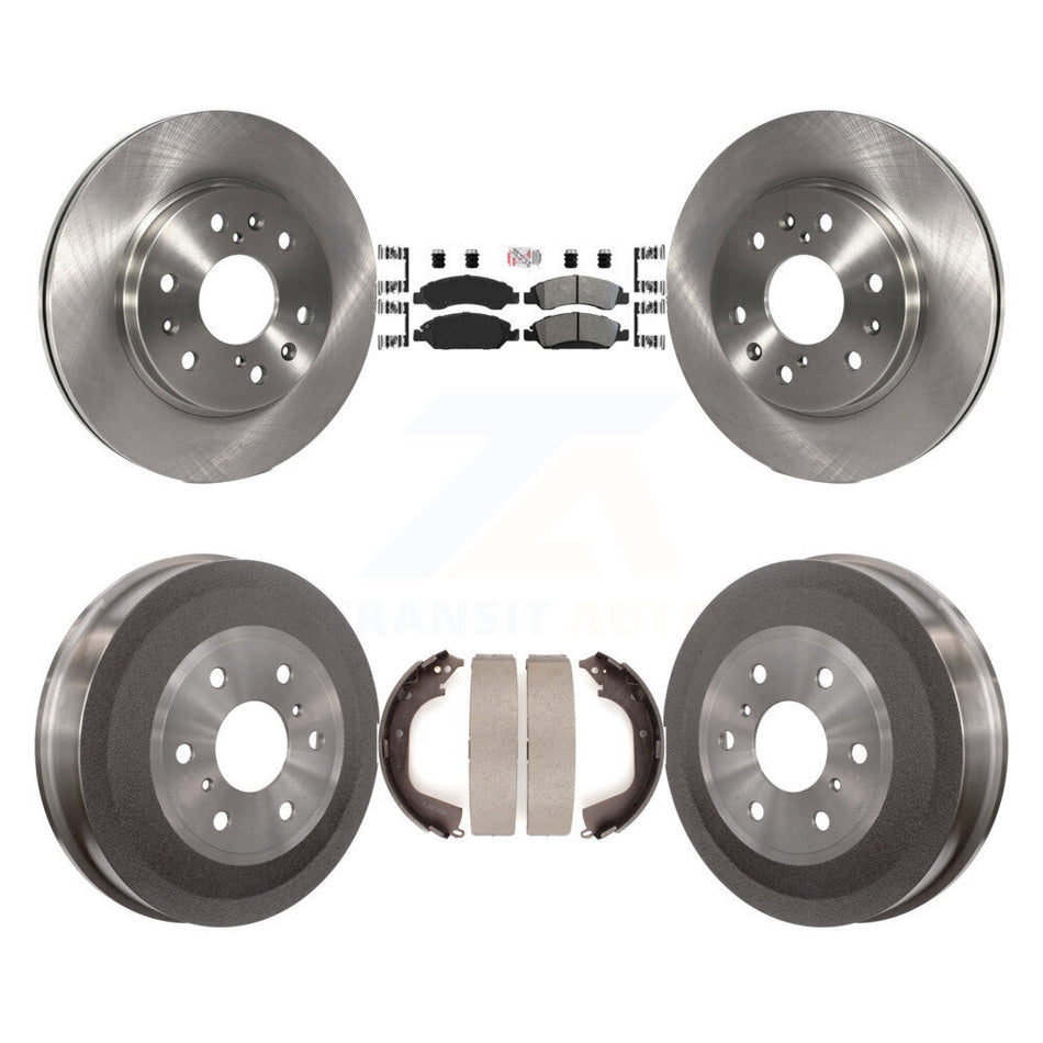 Front Rear Brake Rotor Semi-Metallic Pad Drum Kit For GMC Sierra 1500 Chevrolet Silverado K8A-105129