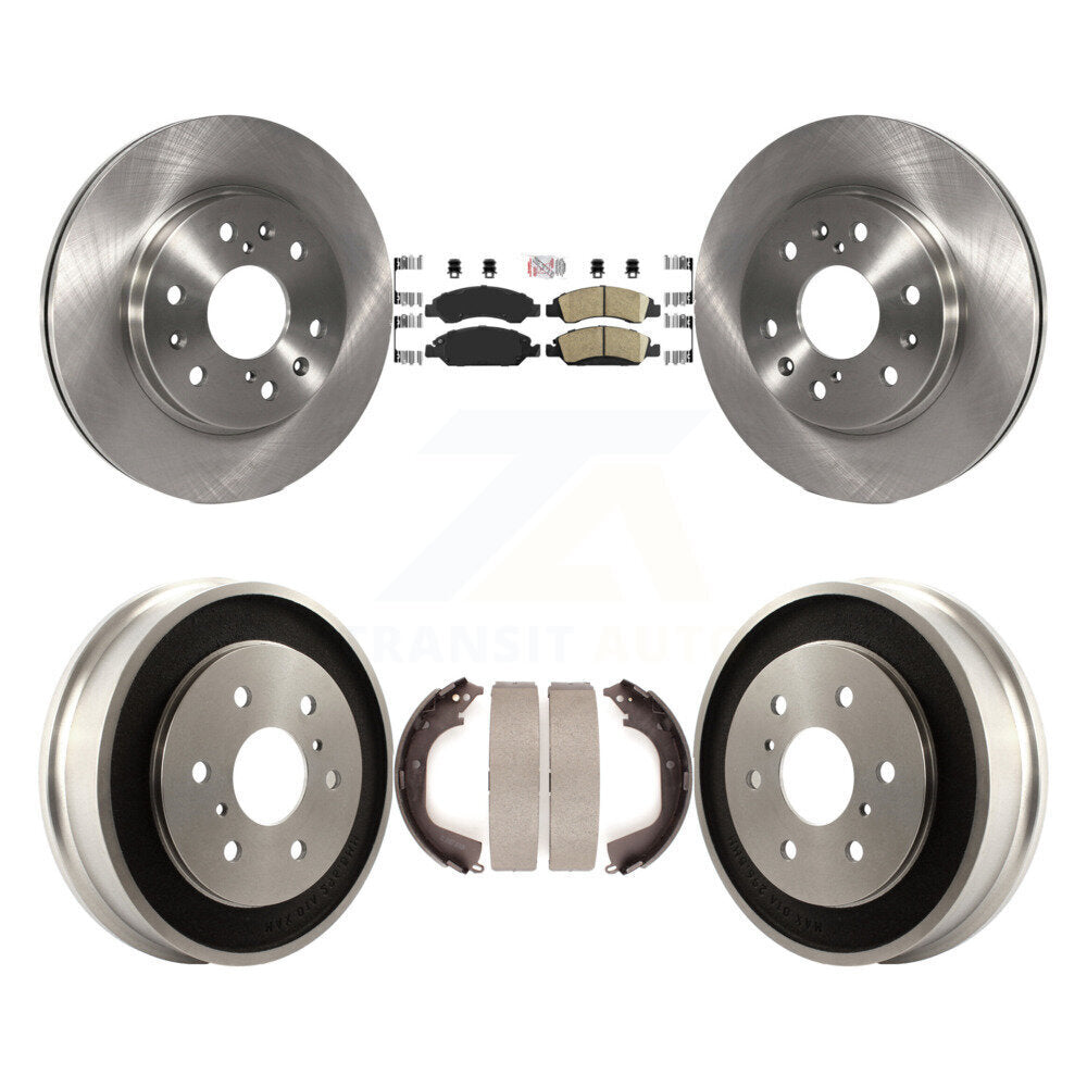 Front Rear Brake Rotors Ceramic Pad Drum Kit For 2008 Chevrolet Silverado 1500 GMC Sierra K8A-105130