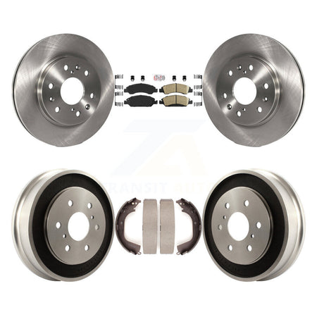 Front Rear Brake Rotors Ceramic Pad Drum Kit For 2008 Chevrolet Silverado 1500 GMC Sierra K8A-105130