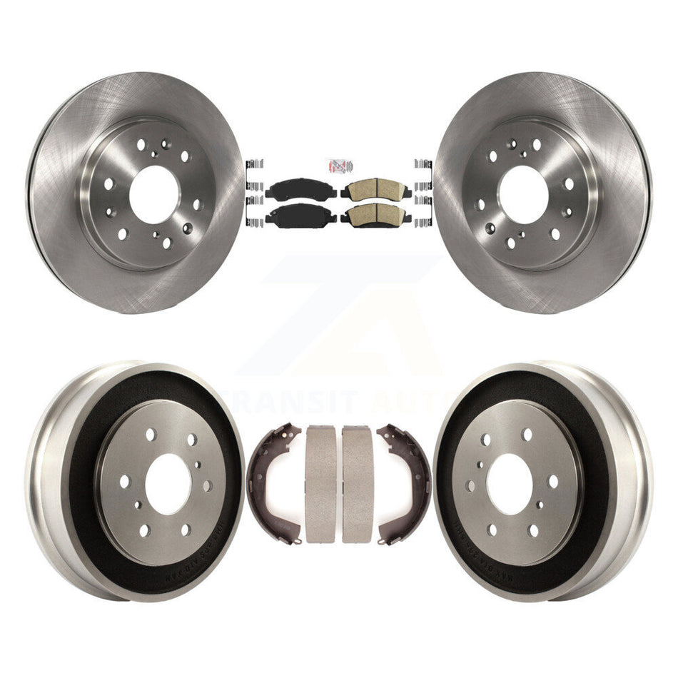 Front Rear Brake Rotors Ceramic Pad Drum Kit For 2008 Chevrolet Silverado 1500 GMC Sierra K8A-105131