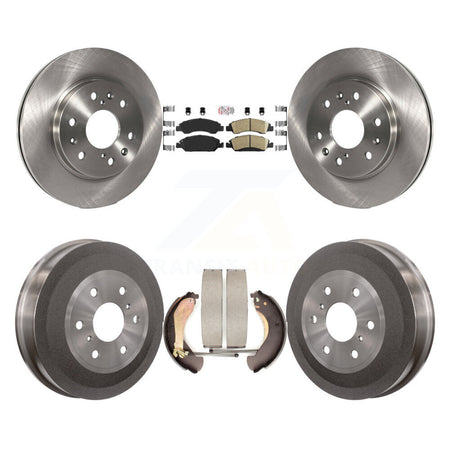 Front Rear Brake Rotors Ceramic Pad Drum Kit For 2009 Chevrolet Silverado 1500 GMC Sierra K8A-105136