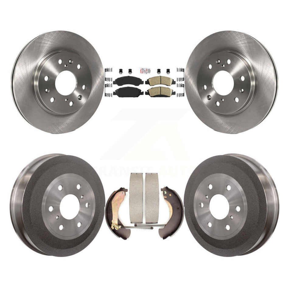 Front Rear Brake Rotors Ceramic Pad Drum Kit For 2009 Chevrolet Silverado 1500 GMC Sierra K8A-105136