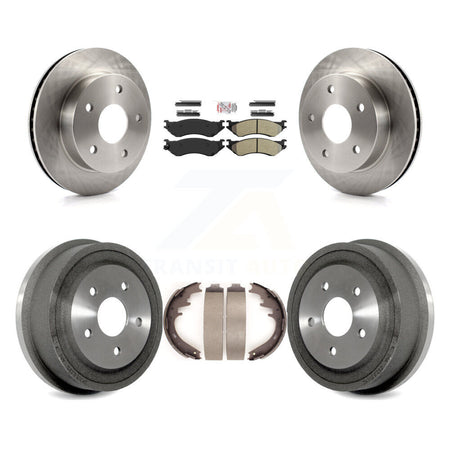 Front Rear Disc Brake Rotor Semi-Metallic Pad & Drum Kit For 2000-2001 Dodge Ram 1500 4WD K8A-105144