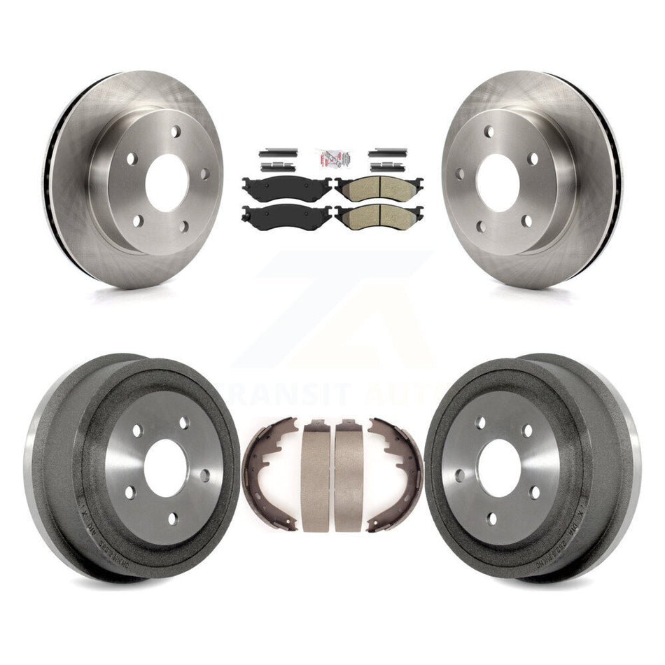 Front Rear Disc Brake Rotor Semi-Metallic Pad & Drum Kit For 2000-2001 Dodge Ram 1500 4WD K8A-105144