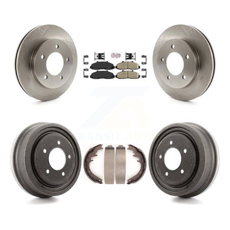 Front Rear Disc Brake Rotors Ceramic Pads And Drum Kit For Ford F-150 4WD K8A-105145