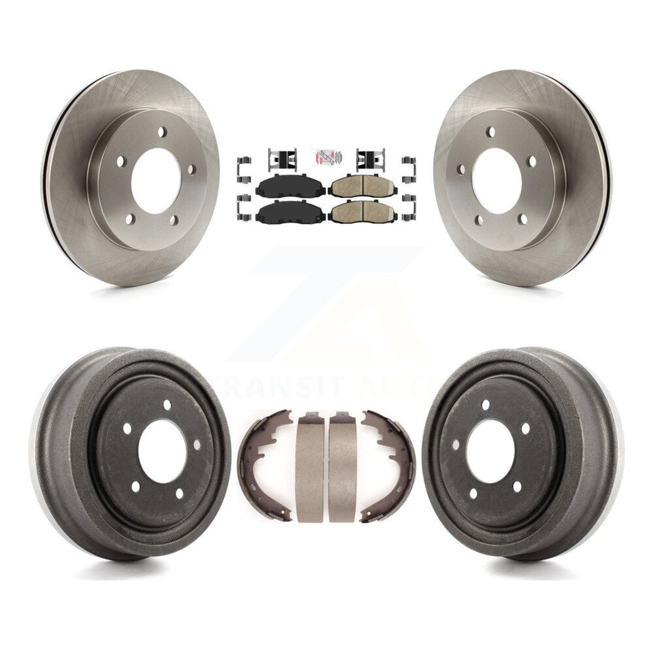 Front Rear Disc Brake Rotors Ceramic Pads And Drum Kit For Ford F-150 4WD K8A-105145