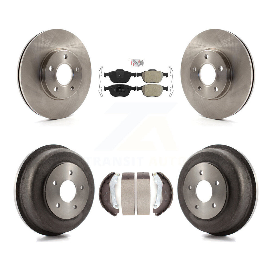 Front Rear Disc Brake Rotor Semi-Metallic Pad Drum Kit For 2010-2013 Ford Transit Connect K8A-105147