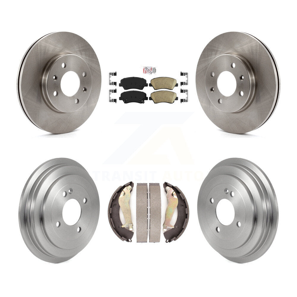 Front Rear Disc Brake Rotors Ceramic Pads And Drum Kit For 2012-2017 Hyundai Accent K8A-105153