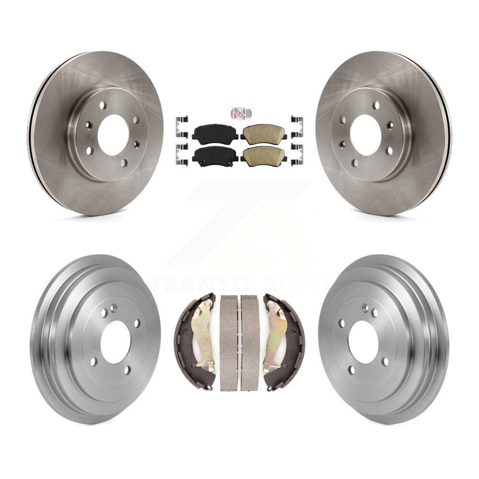 Front Rear Disc Brake Rotors Ceramic Pads And Drum Kit For 2012-2017 Hyundai Accent K8A-105153