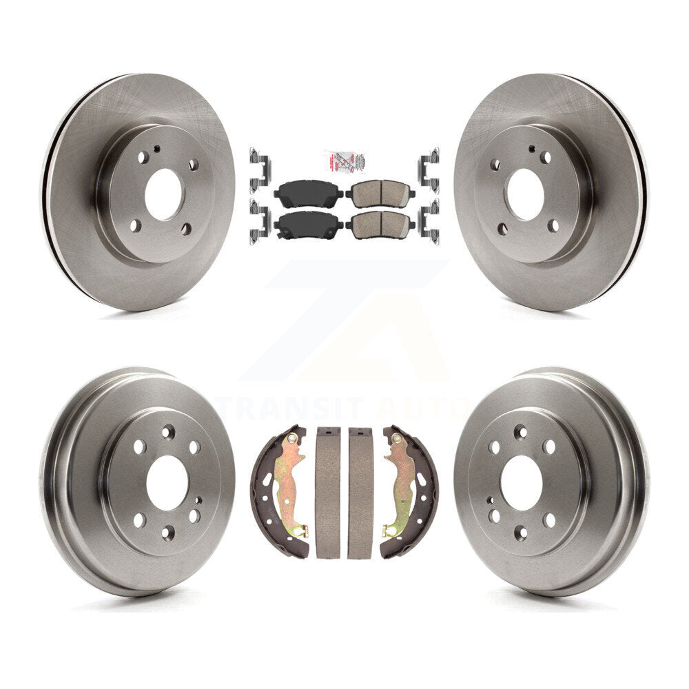 Front Rear Disc Brake Rotors Ceramic Pads And Drum Kit For 2011-2014 Mazda 2 K8A-105163