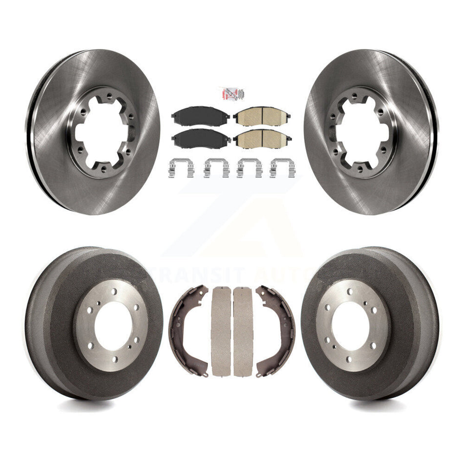 Front Rear Disc Brake Rotors Ceramic Pads And Drum Kit For Nissan Xterra Frontier K8A-105164