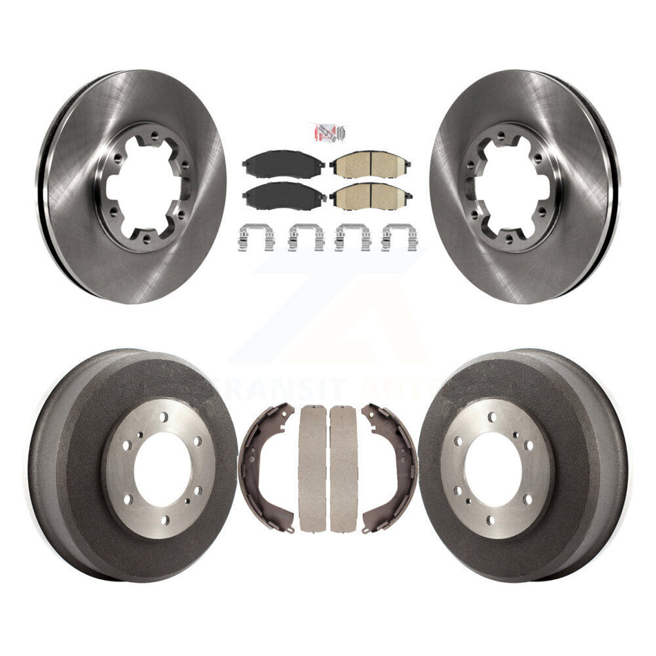 Front Rear Disc Brake Rotors Ceramic Pads And Drum Kit For Nissan Xterra Frontier K8A-105164
