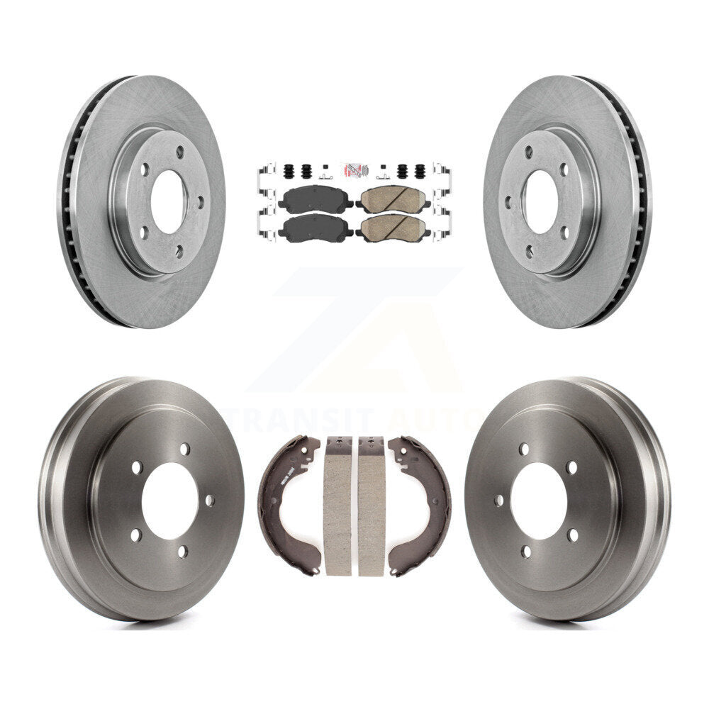 Front Rear Disc Brake Rotors Ceramic Pads And Drum Kit For Dodge Caliber K8A-105167