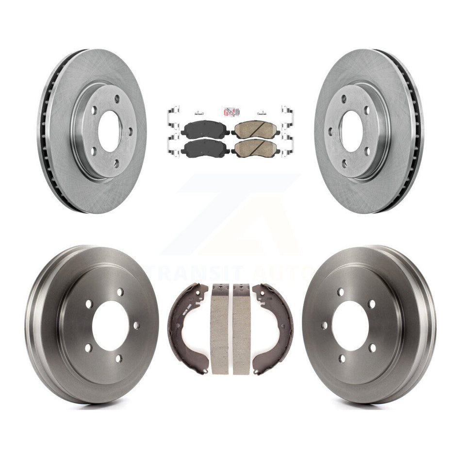 Front Rear Disc Brake Rotors Ceramic Pads And Drum Kit For Dodge Caliber K8A-105169