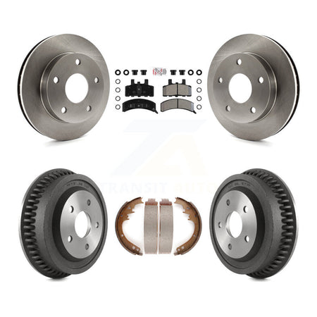 Front Rear Disc Brake Rotor Semi-Metallic Pad & Drum Kit For 1994-1999 Dodge Ram 1500 4WD K8A-105174