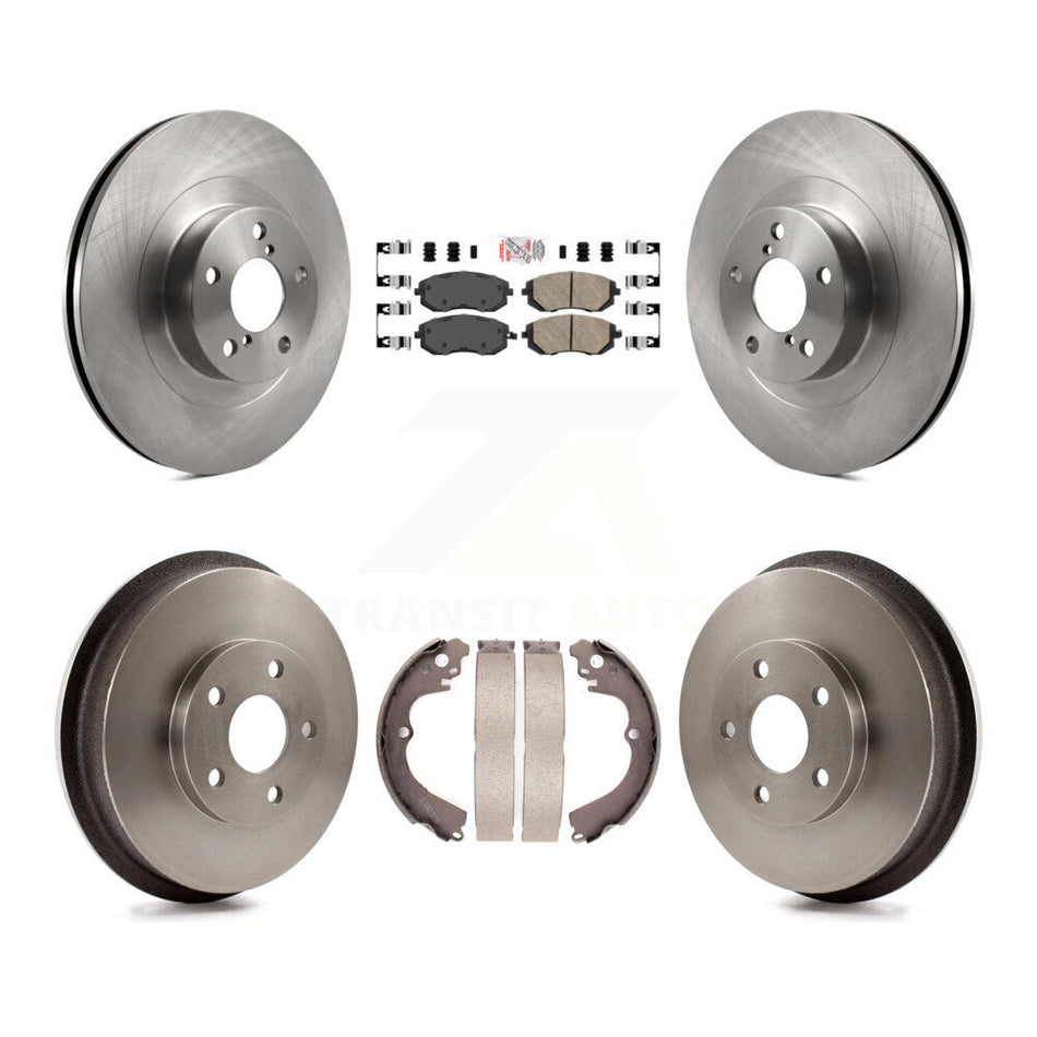 Front Rear Disc Brake Rotors Ceramic Pads And Drum Kit For Subaru Forester Impreza K8A-105175