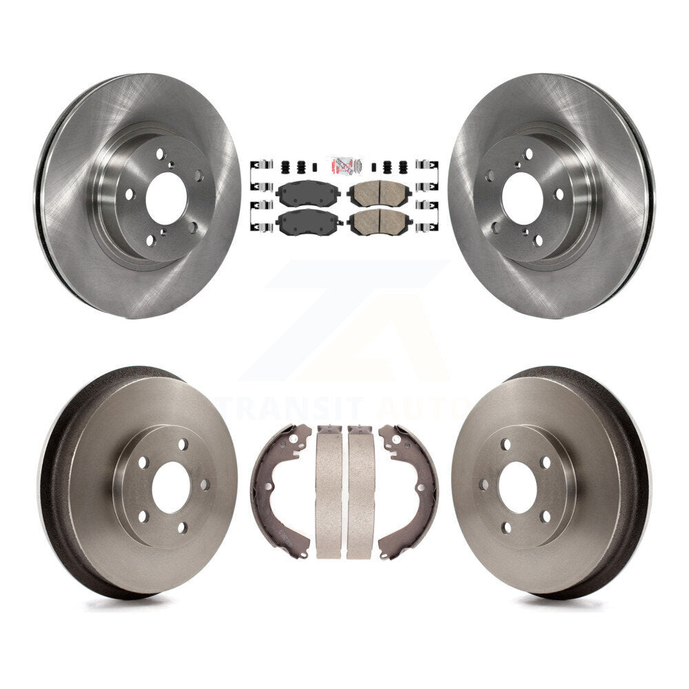 Front Rear Brake Rotors Ceramic Pad & Drum Kit For 2002-2003 Subaru Impreza Outback RS TS K8A-105177