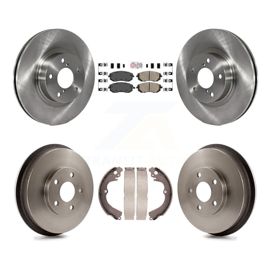 Front Rear Brake Rotors Ceramic Pad & Drum Kit For 2002-2003 Subaru Impreza Outback RS TS K8A-105177