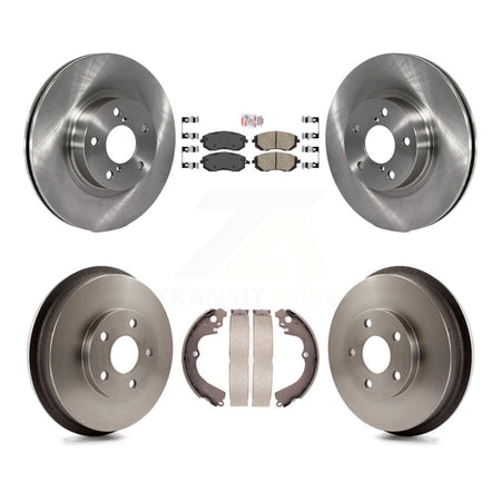 Front Rear Brake Rotors Ceramic Pad & Drum Kit For 2002-2003 Subaru Impreza Outback RS TS K8A-105178