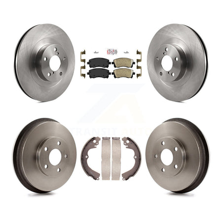 Front Rear Disc Brake Rotors Ceramic Pads And Drum Kit For Subaru Impreza WRX K8A-105181