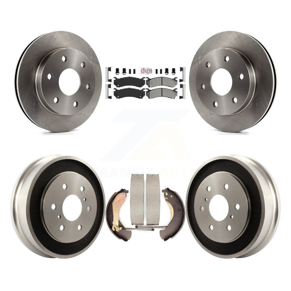 Front Rear Brake Rotor Semi-Metallic Pad Drum Kit For Chevrolet Silverado 1500 GMC Sierra K8A-105184