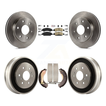 Front Rear Brake Rotor Ceramic Pad And Drum Kit For 2007 GMC Sierra 1500 Disc rear brakes K8A-105191