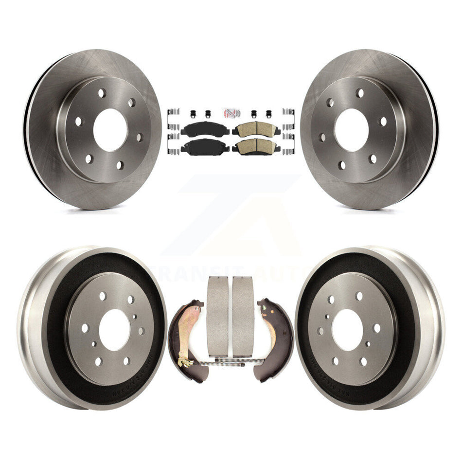 Front Rear Brake Rotor Ceramic Pad And Drum Kit For 2007 GMC Sierra 1500 Disc rear brakes K8A-105191