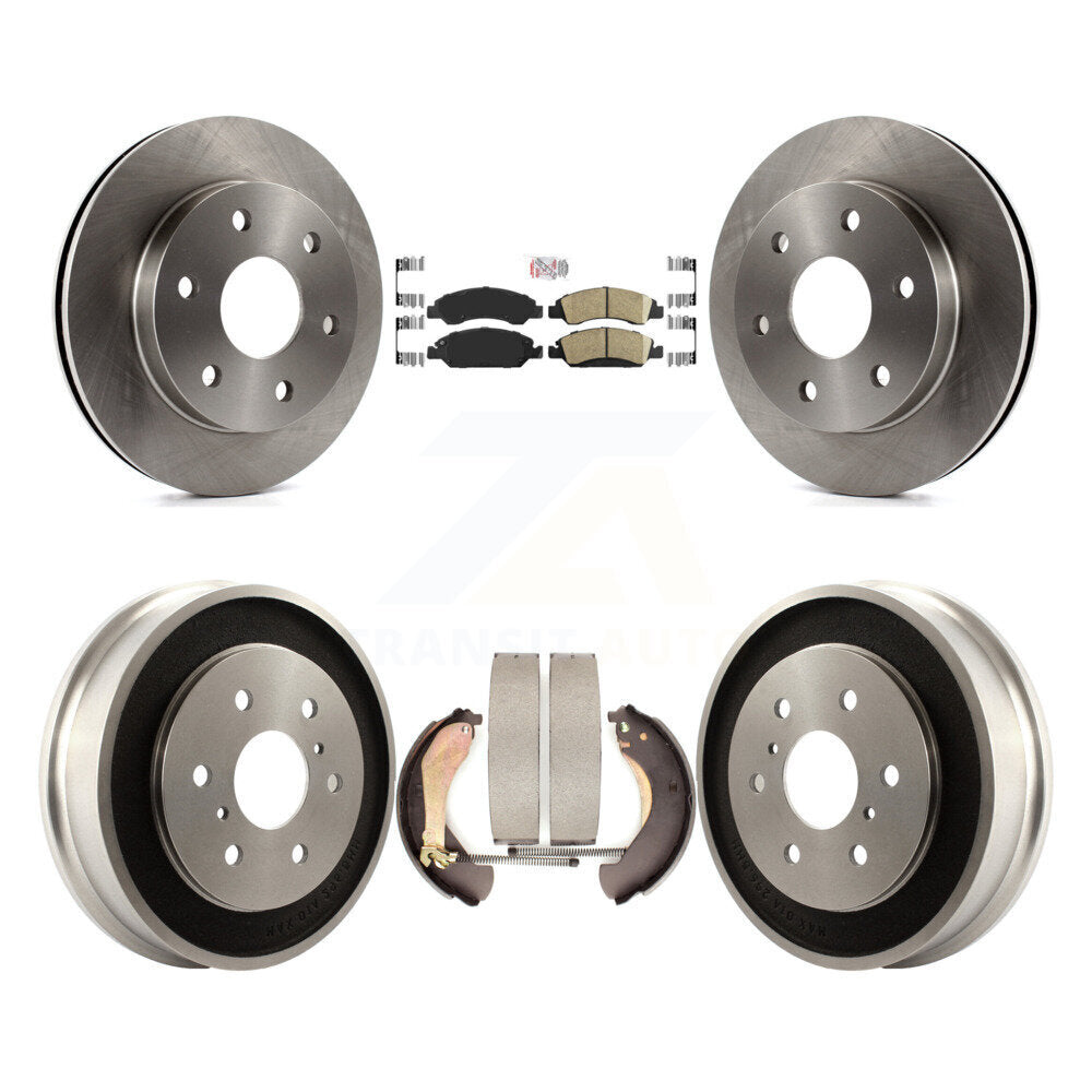 Front Rear Brake Rotor Ceramic Pad And Drum Kit For 2007 GMC Sierra 1500 Disc rear brakes K8A-105192