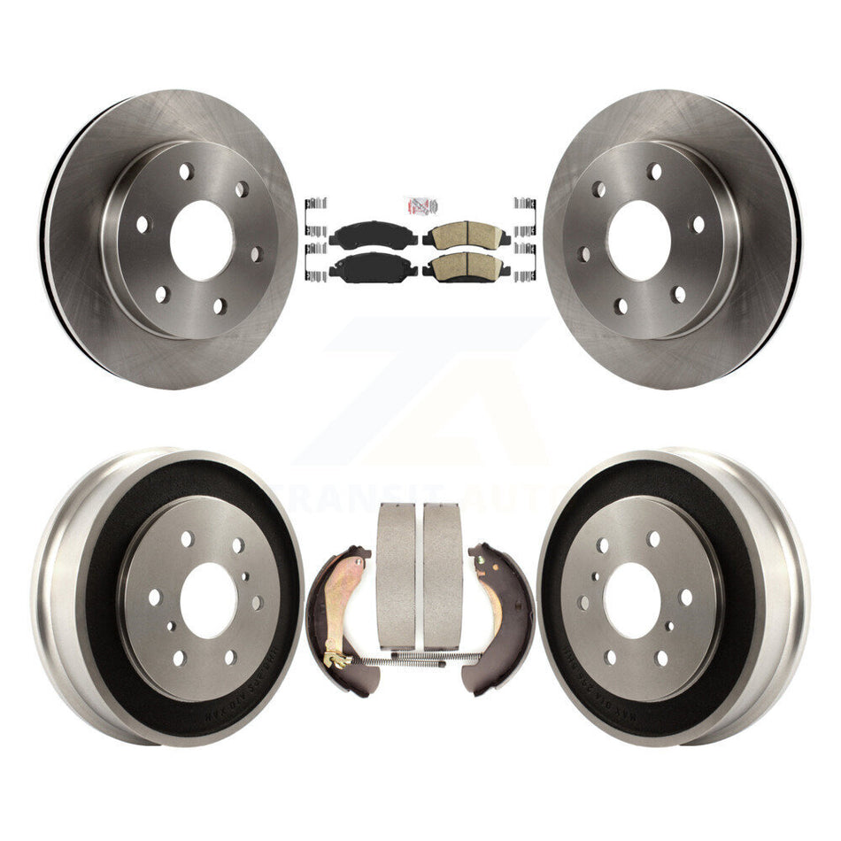Front Rear Brake Rotor Ceramic Pad And Drum Kit For 2007 GMC Sierra 1500 Disc rear brakes K8A-105192