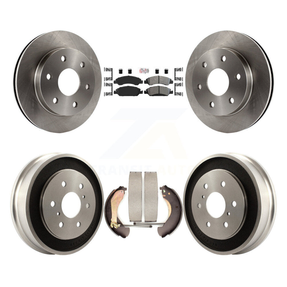 Front Rear Brake Rotor Semi-Metallic Pad Drum Kit For 07 GMC Sierra 1500 Disc rear brakes K8A-105193