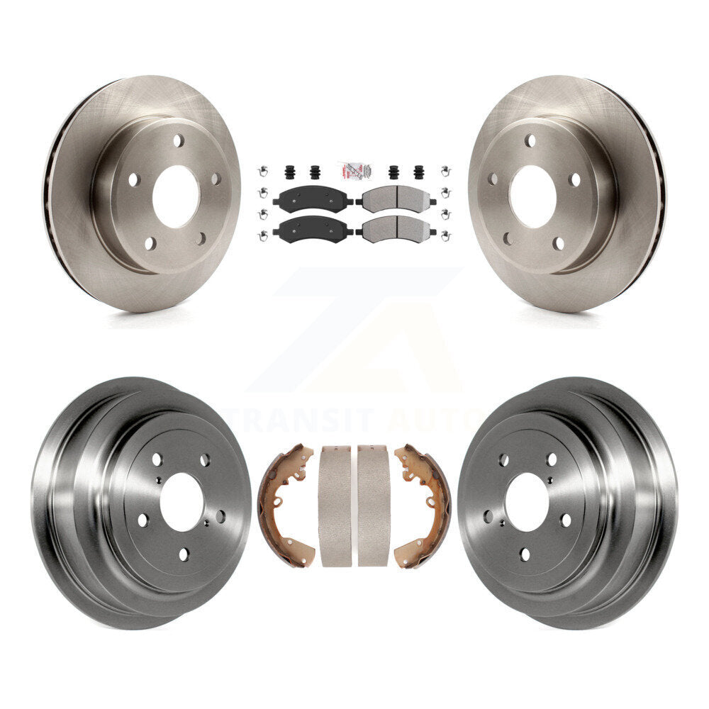 Front Rear Brake Rotors Semi-Metallic Pad Drum Kit For Dakota Dodge Ram Mitsubishi Raider K8A-105194