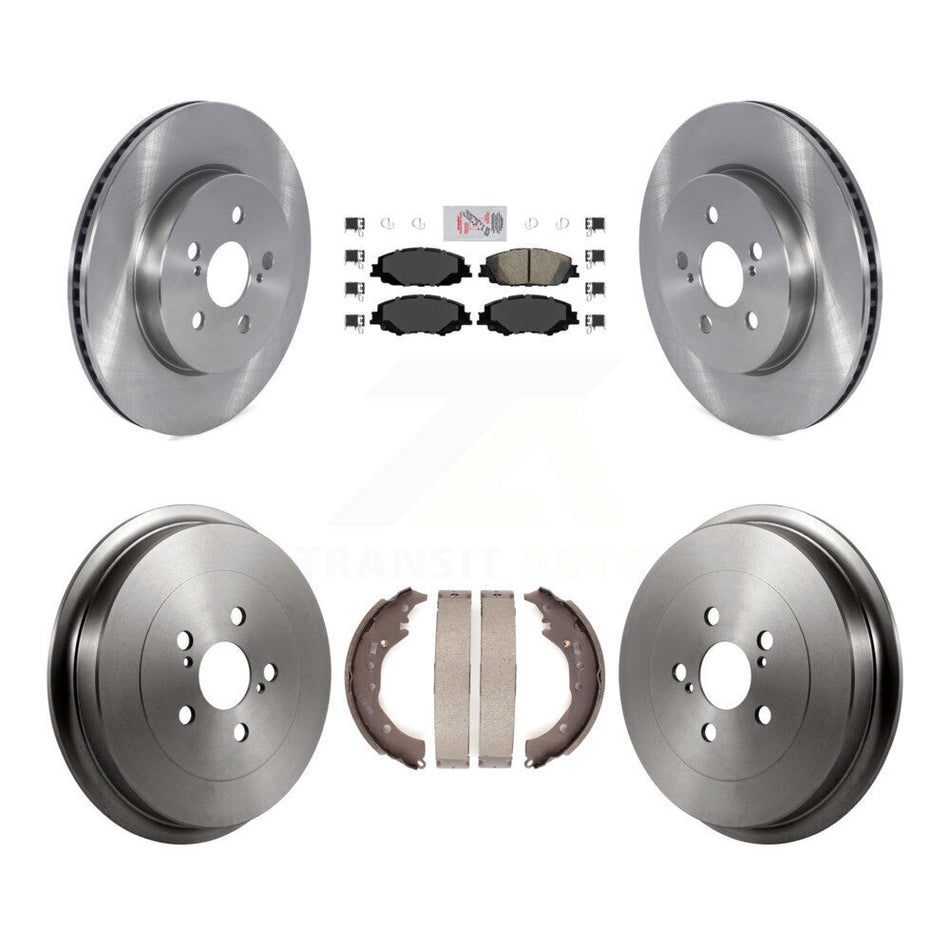 Front Rear Disc Brake Rotors Ceramic Pads And Drum Kit For 2019 Toyota Corolla 2.0L K8A-105201
