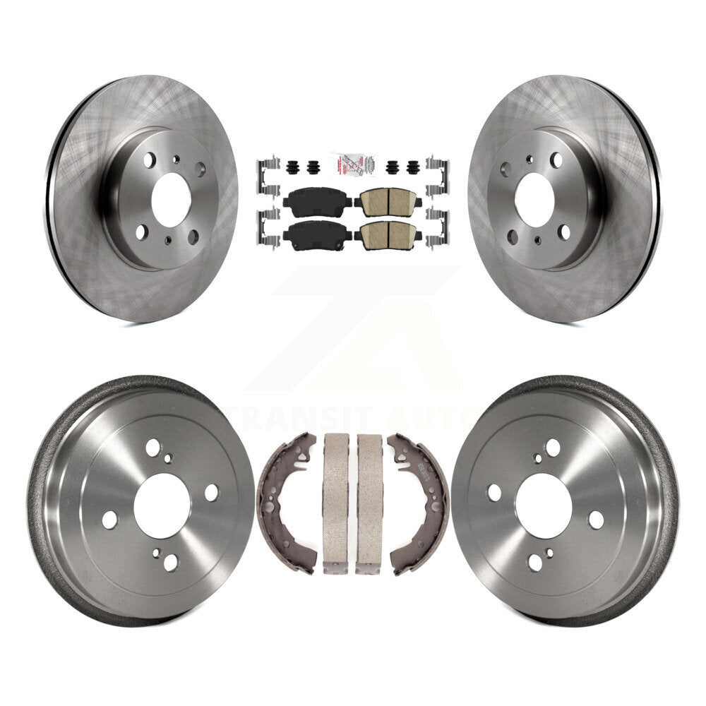 Front Rear Disc Brake Rotors Ceramic Pads And Drum Kit For 2001-2005 Toyota Echo K8A-105226