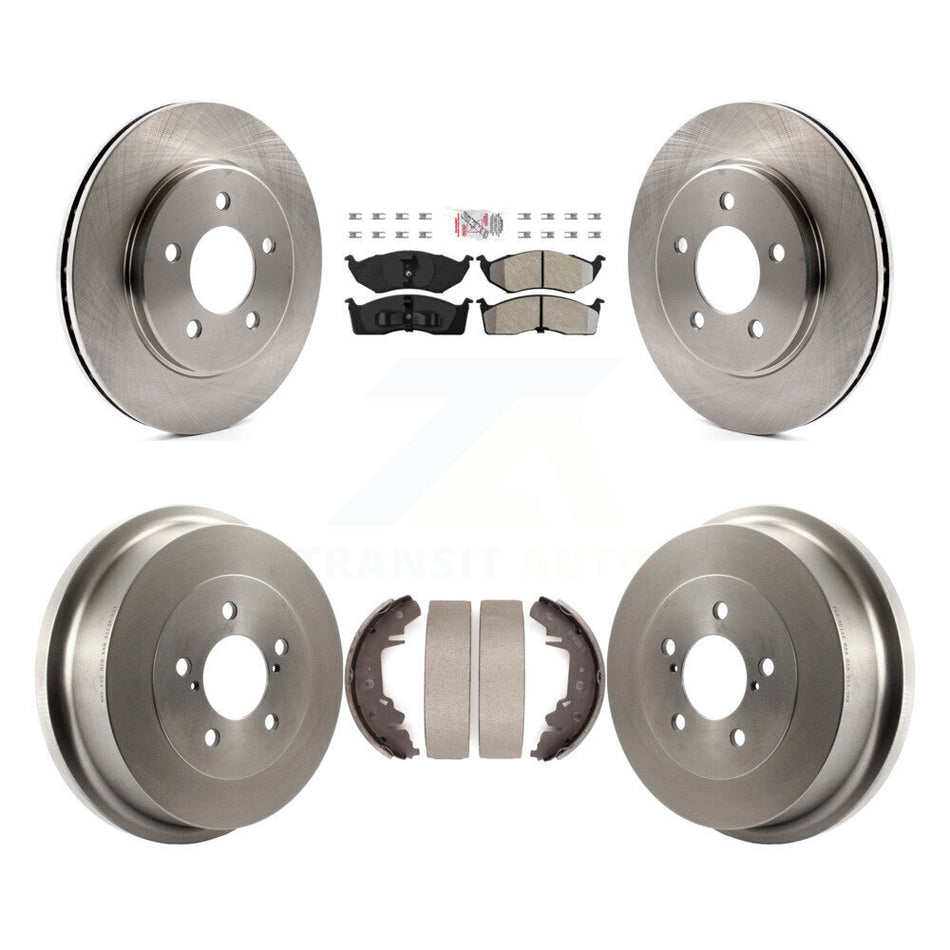 Front Rear Brake Rotor Semi-Metallic Pad Drum Kit For Dodge Caravan Grand Plymouth Town & K8A-105230