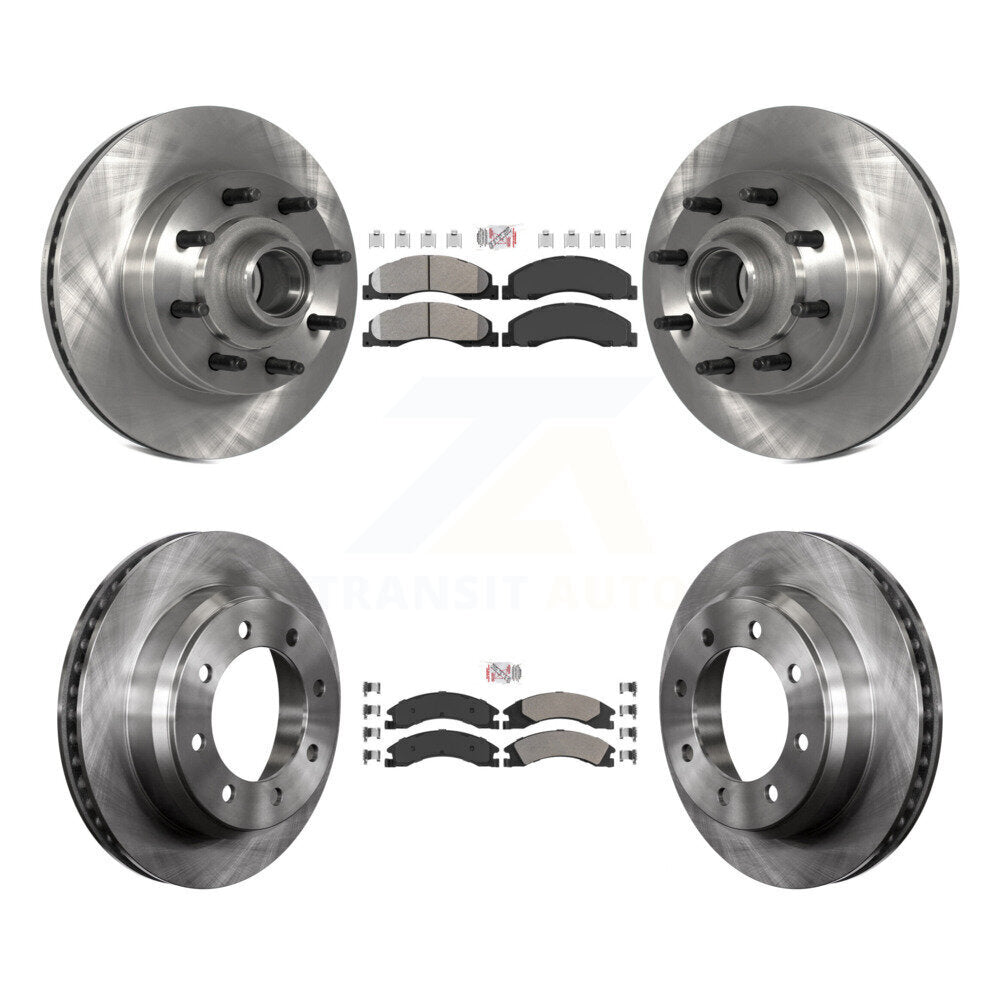 Front Rear Semi-Metallic Pad & Disc Brake Rotor Kit For Ford E-350 Super Duty E-250 E-150 K8A-105253