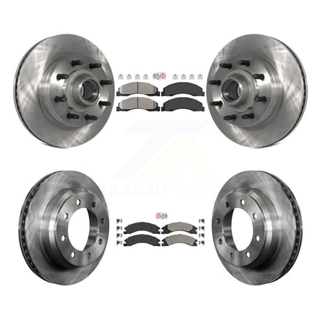Front Rear Semi-Metallic Pad & Disc Brake Rotor Kit For Ford E-350 Super Duty E-250 E-150 K8A-105253